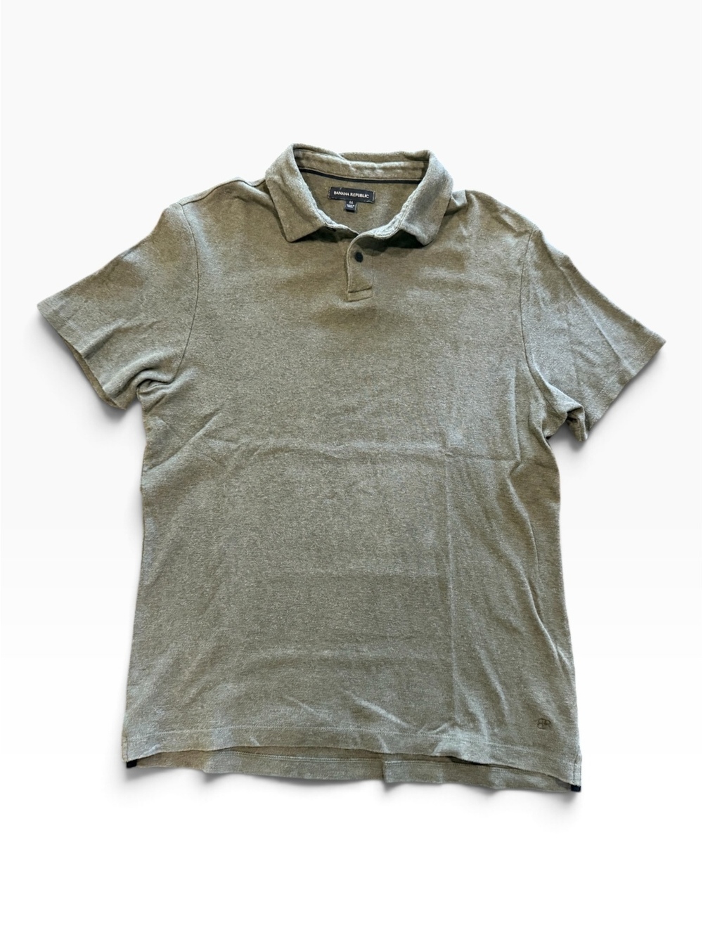 Banana Republic Men's Medium Deep Green Cotton Polo Shirt